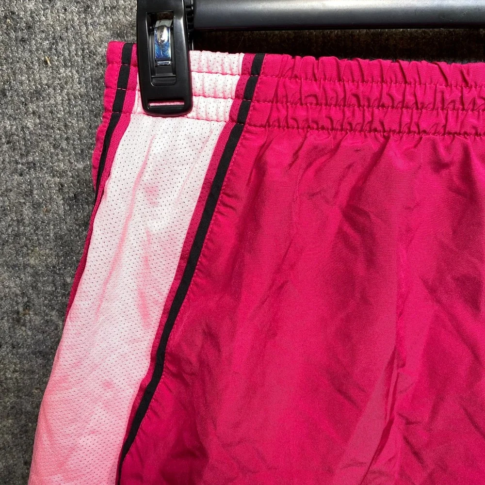 Nike Dri-FIT Running Shorts Pink White Mesh Trim Lined Womens Large